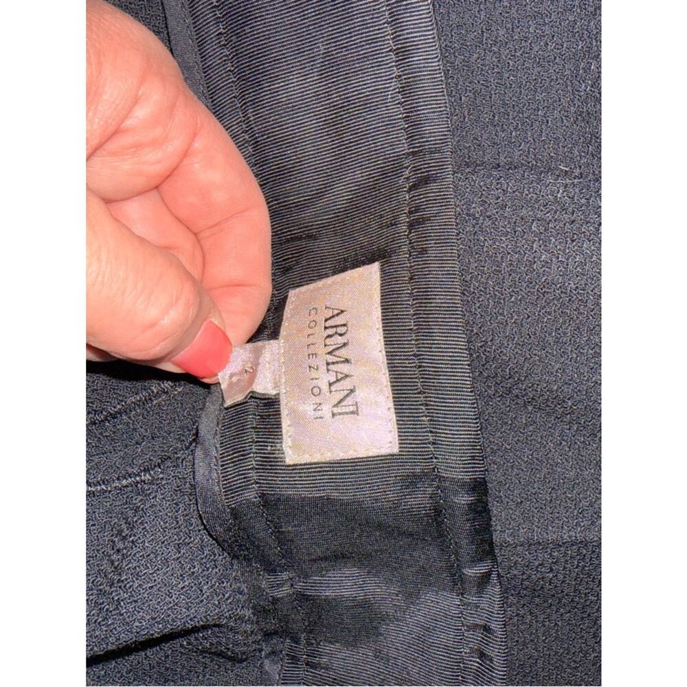 Armani collection Black Textured pants with Branded Tag - Picture 2 of 5